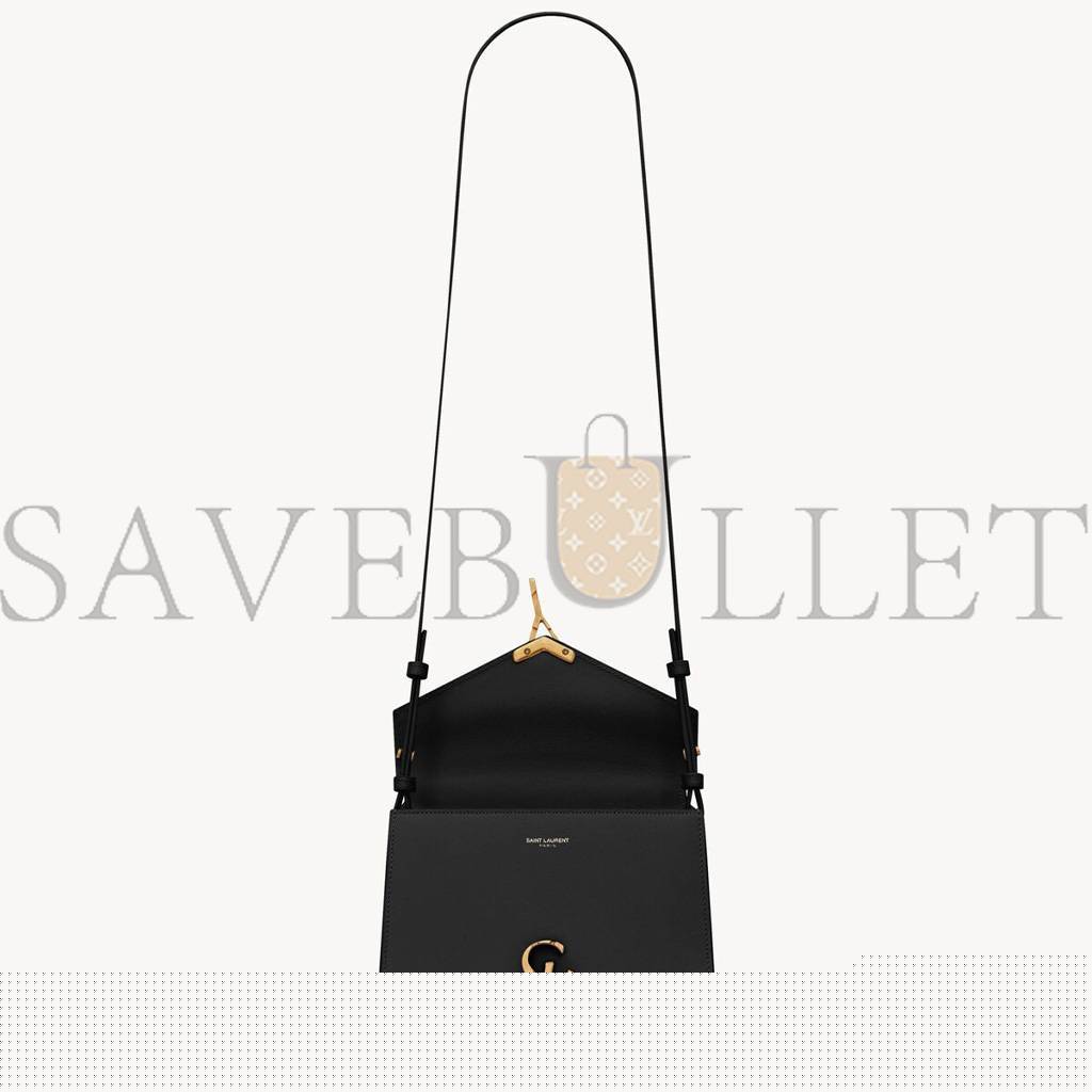 Y*L cassandra mini top handle bag in grain de poudre embossed leather 623930bow0w1000 (20*16*7.5cm)